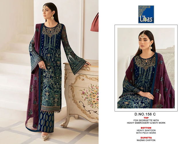 Libas 156 Embroidered Georgette Pakistani Suits Catalog
